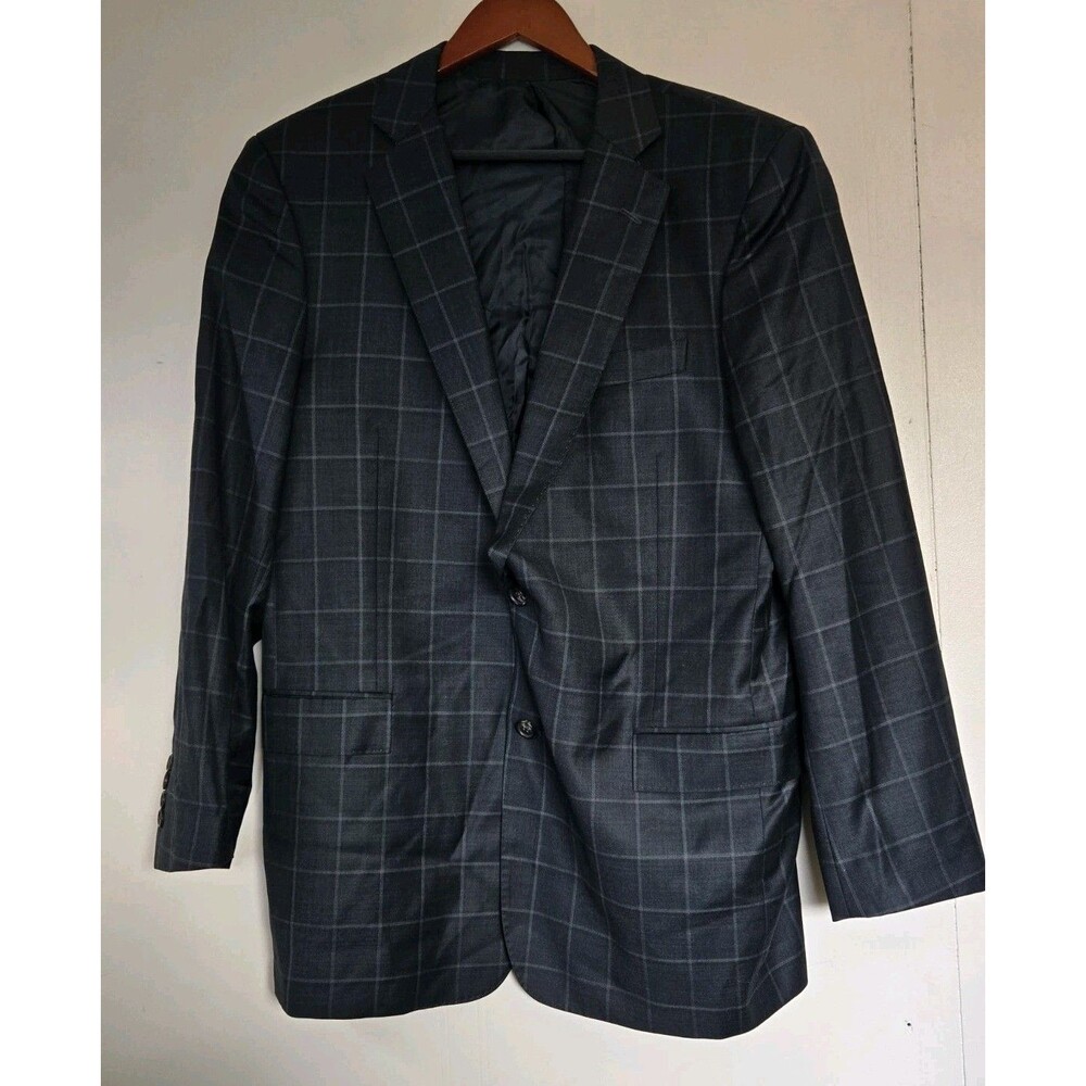 Brooks‎ Brothers Blazer Mens 44L Long Regent Fit Wool Plaid Reda Jacket